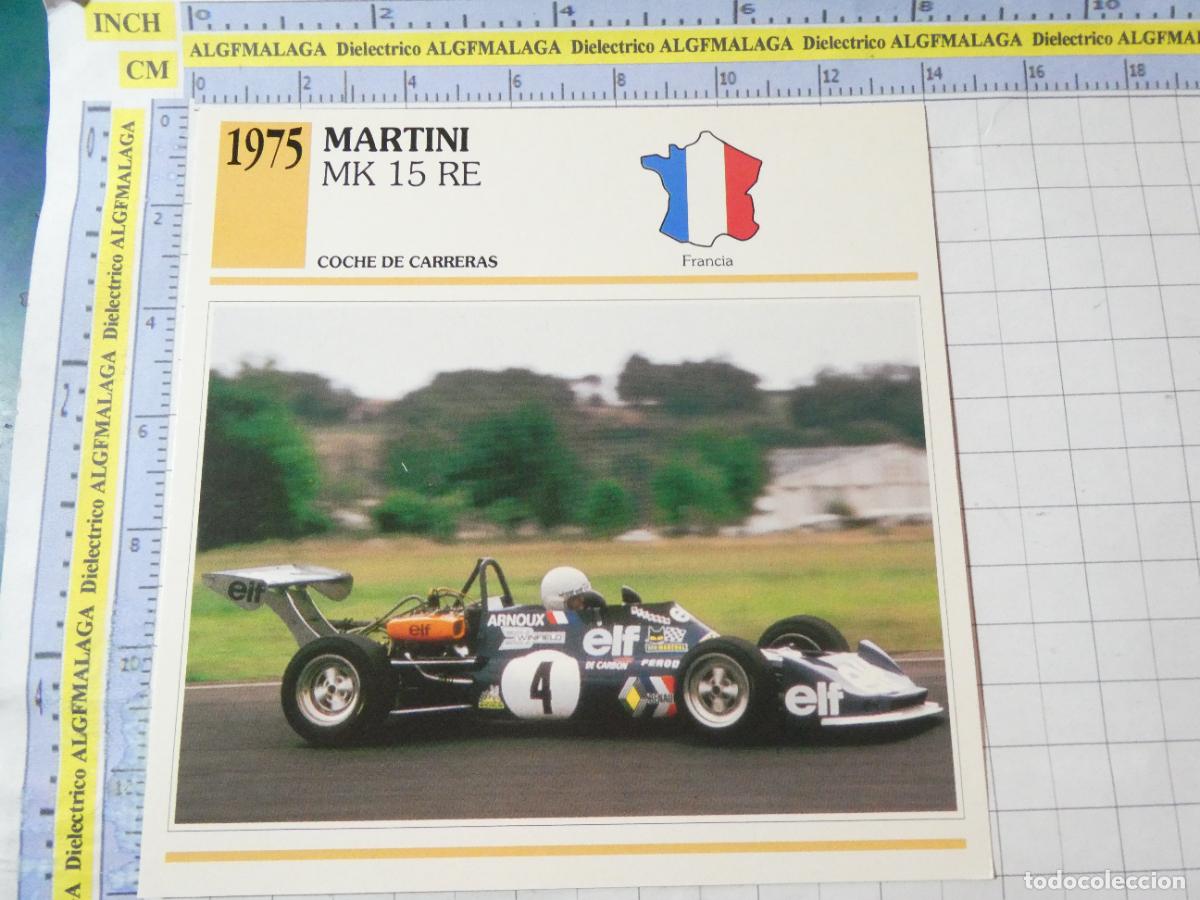 Coches y motocicletas: TARJETA FICHA T&Eacute;CNICA COCHES DE COLECCI&Oacute;N. FRANCIA 1975 MARTINI MK 15 RE. PLANETA AGOSTINI. 958