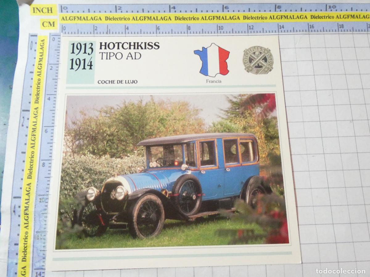 Coches y motocicletas: TARJETA FICHA T&Eacute;CNICA COCHES DE COLECCI&Oacute;N. FRANCIA 1913 HOTCHKISS TIPO AD. PLANETA AGOSTINI. 959