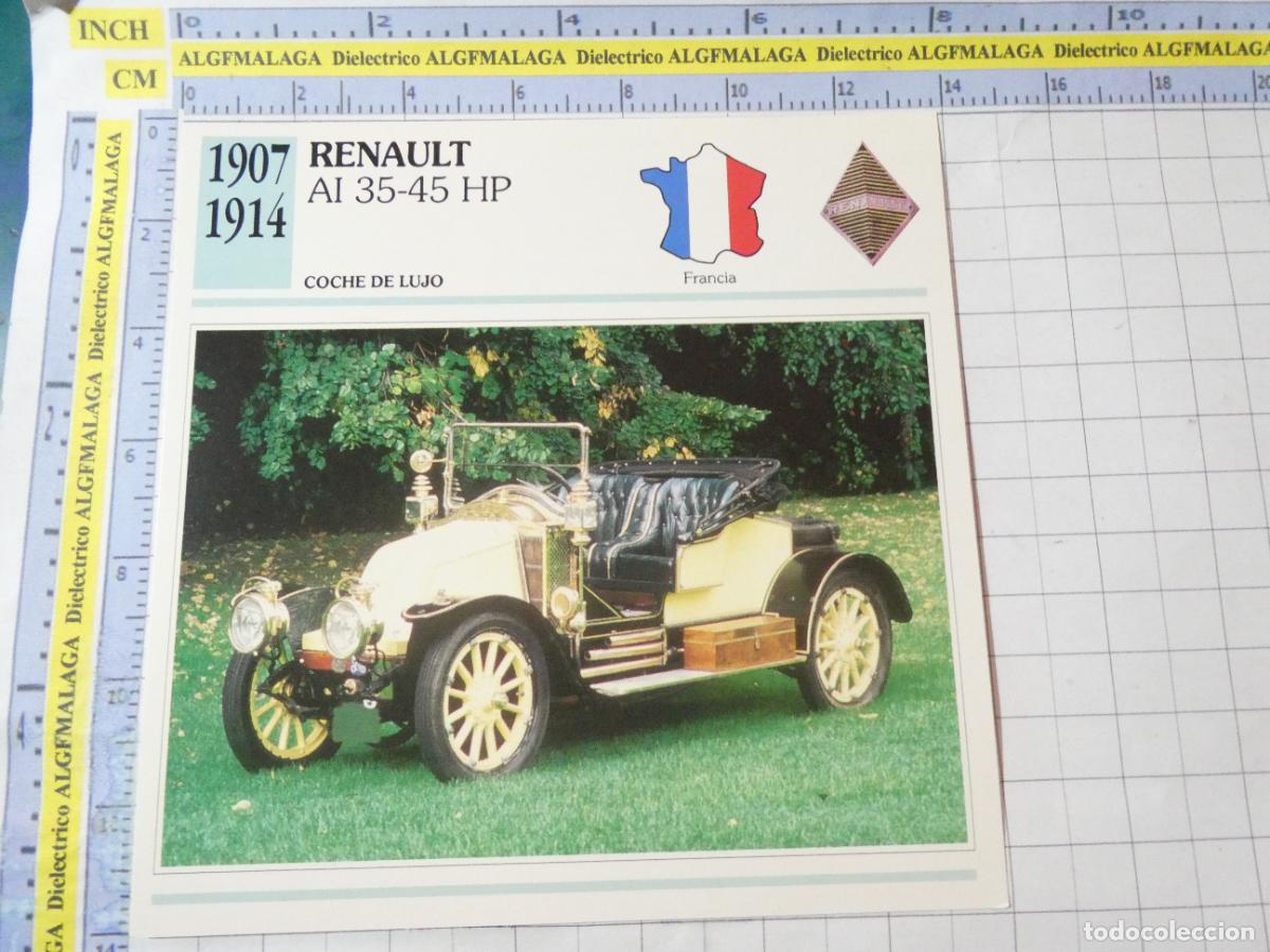 Coches y motocicletas: TARJETA FICHA T&Eacute;CNICA COCHES DE COLECCI&Oacute;N. FRANCIA 1907 RENAULT AI 35-45 HP. PLANETA AGOSTINI. 963