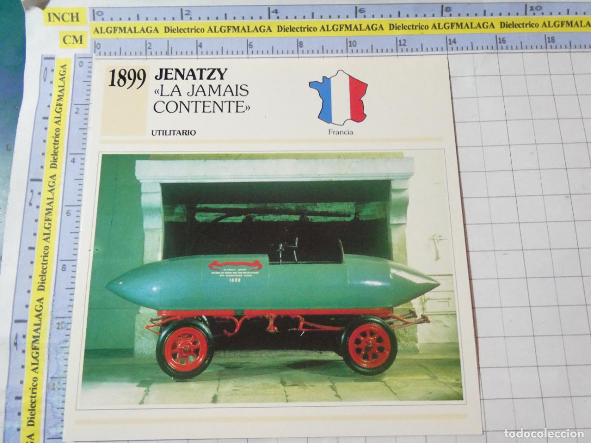 Coches y motocicletas: TARJETA FICHA T&Eacute;CNICA COCHES DE COLECCI&Oacute;N. FRANCIA 1899 JENATZY LA JAMAIS CON. PLANETA AGOSTINI. 965
