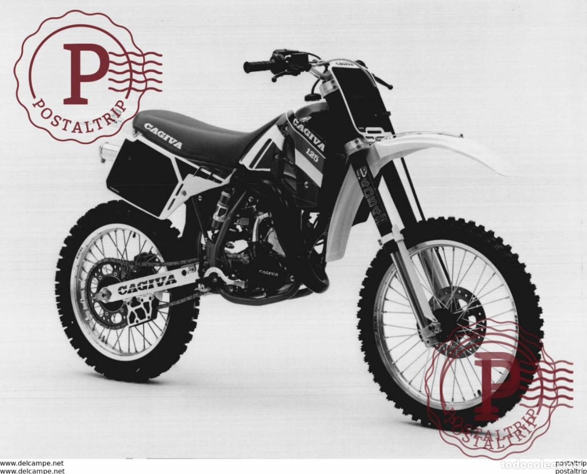 Autos und Motorr&auml;der: CAGIVA 125 +-18cm x 23,5cm Moto MOTOCROSS MOTORCYCLE Douglas J Jackson archive of motorcycles