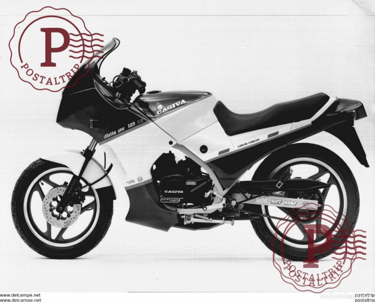 Autos und Motorr&auml;der: CAGIVA ALETTA ORO 125 +-18cm x 23cm Moto MOTOCROSS MOTORCYCLE Douglas J Jackson archive of motorcyc
