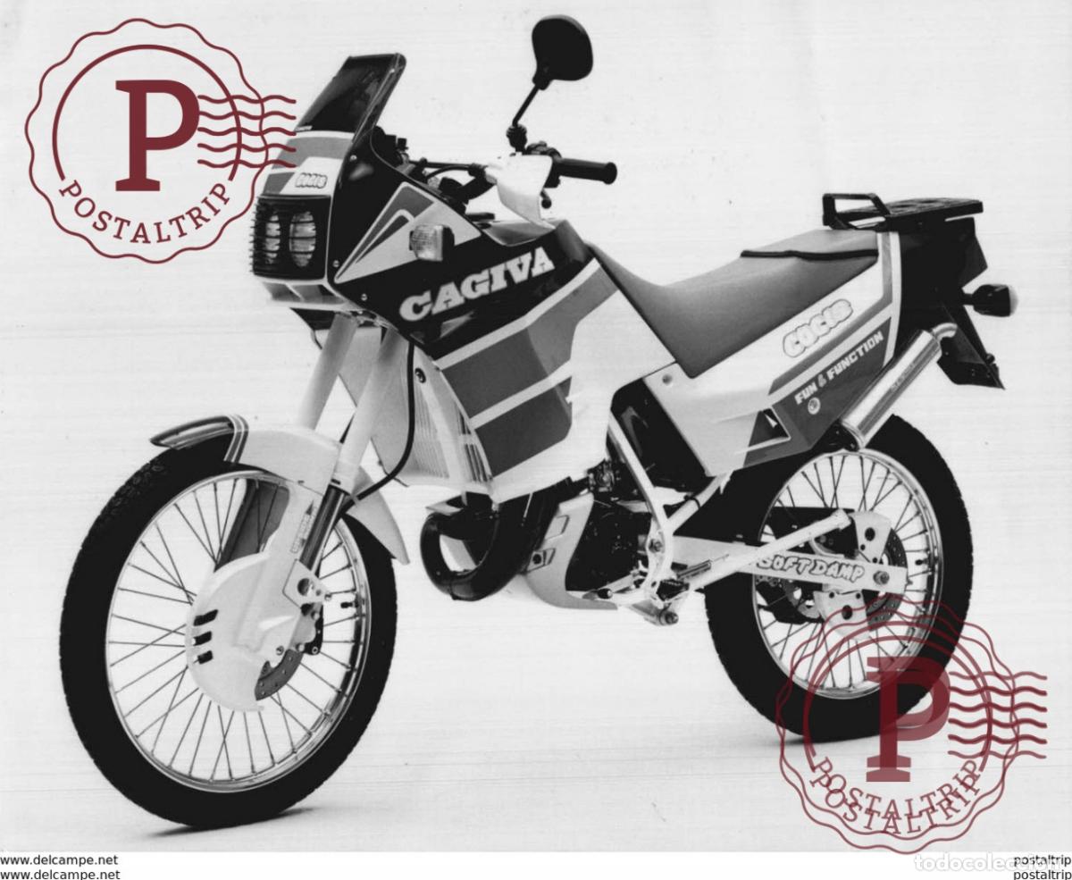 Autos und Motorr&auml;der: CAGIVA +-15cm x 20cm Moto MOTOCROSS MOTORCYCLE Douglas J Jackson archive of motorcycles