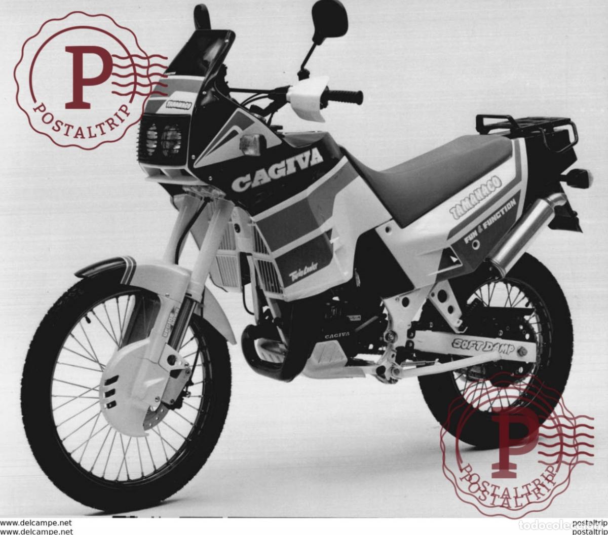 Autos und Motorr&auml;der: CAGIVA TAMANACO +-15cm x 20cm Moto MOTOCROSS MOTORCYCLE Douglas J Jackson archive of motorcycles