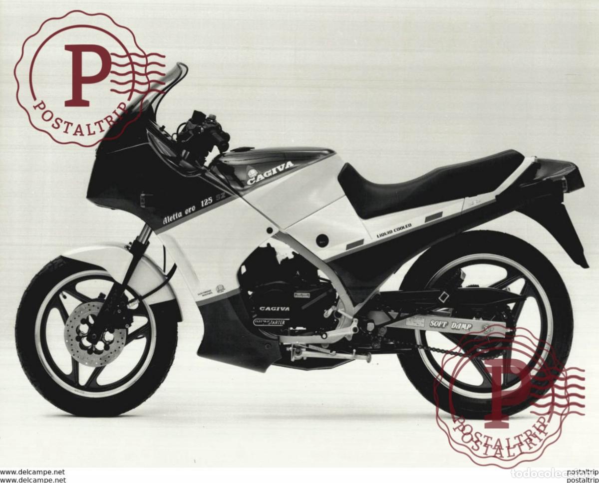 Coches y motocicletas: CAGIVA ALETTA ORO S2 125 +-25x20cm Moto MOTOCROSS MOTORCYCLE Douglas J Jackson archive of motorcycle