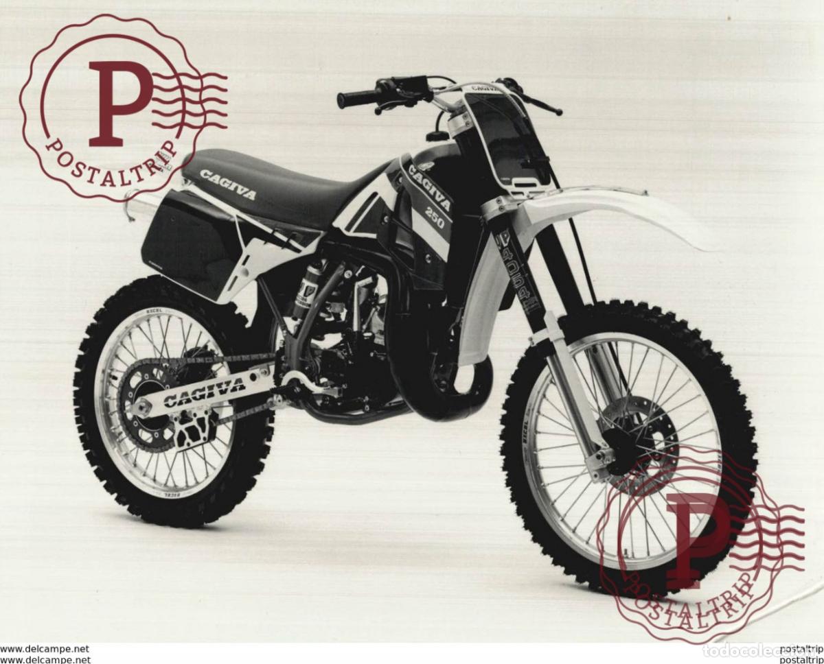 Coches y motocicletas: CAGIVA 250 +-25x20cm Moto MOTOCROSS MOTORCYCLE Douglas J Jackson archive of motorcycles