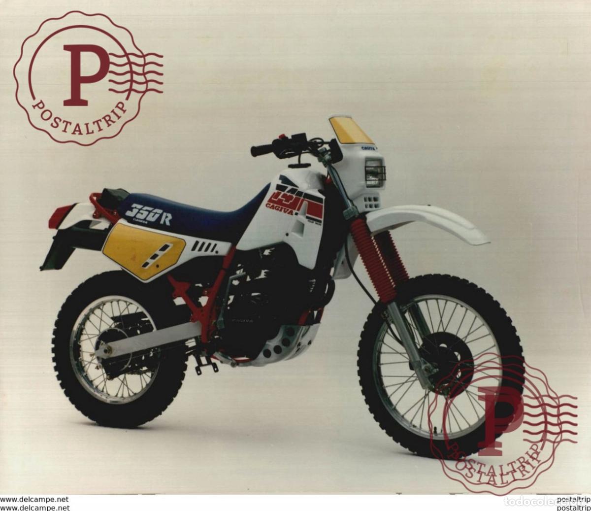 Coches y motocicletas: CAGIVA 350 R T4 +-25x20cm Moto MOTOCROSS MOTORCYCLE Douglas J Jackson archive of motorcycles