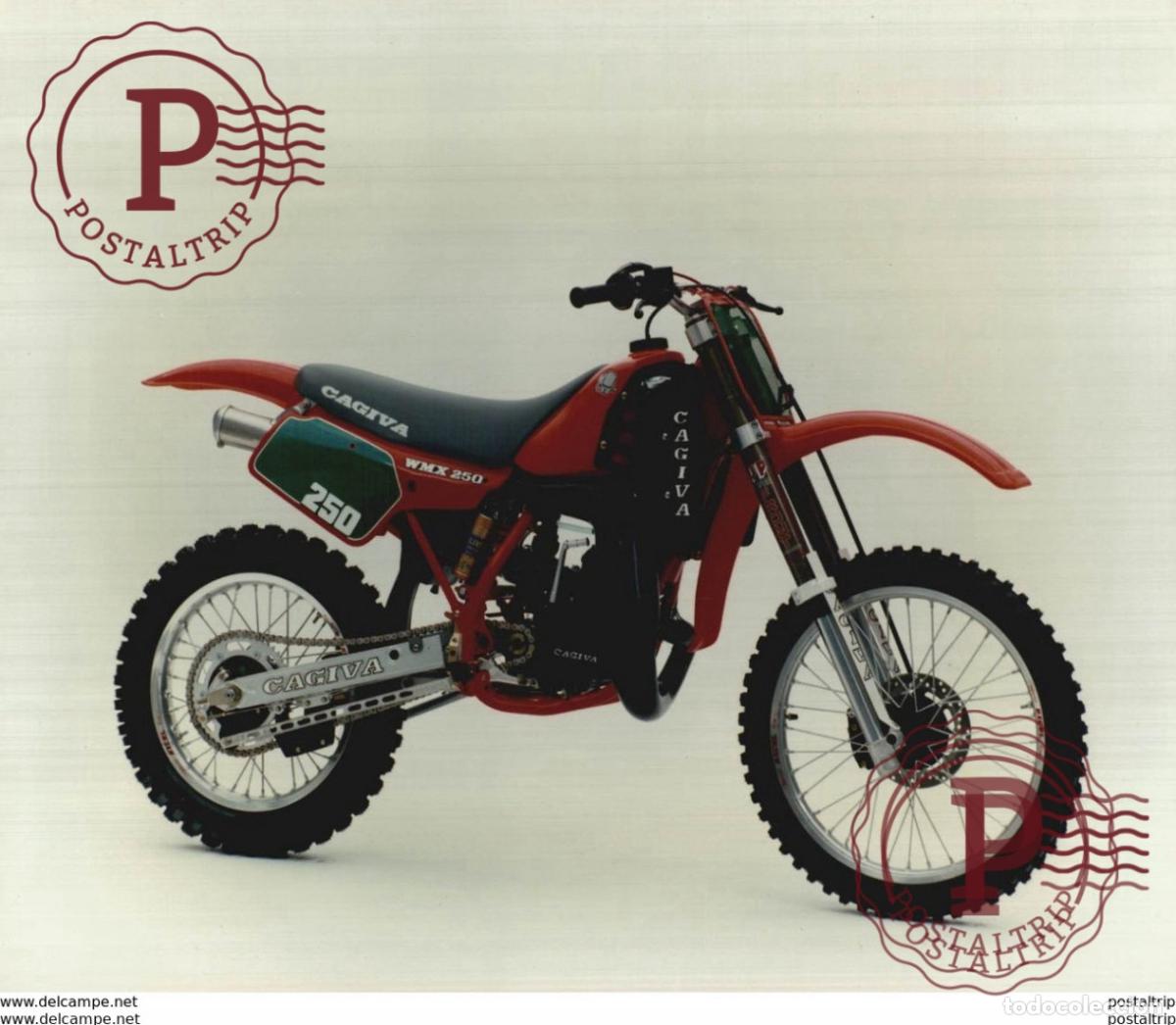 Cars and Motorcycles: CAGIVA WMX 250 +-25x20cm Moto MOTOCROSS MOTORCYCLE Douglas J Jackson archive of motorcycles