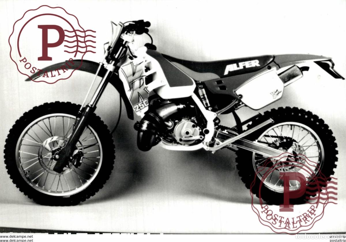 Cars and Motorcycles: ALFER 250 +-10cm x 15cm Moto MOTOCROSS MOTORCYCLE Douglas J Jackson archive of motorcycles