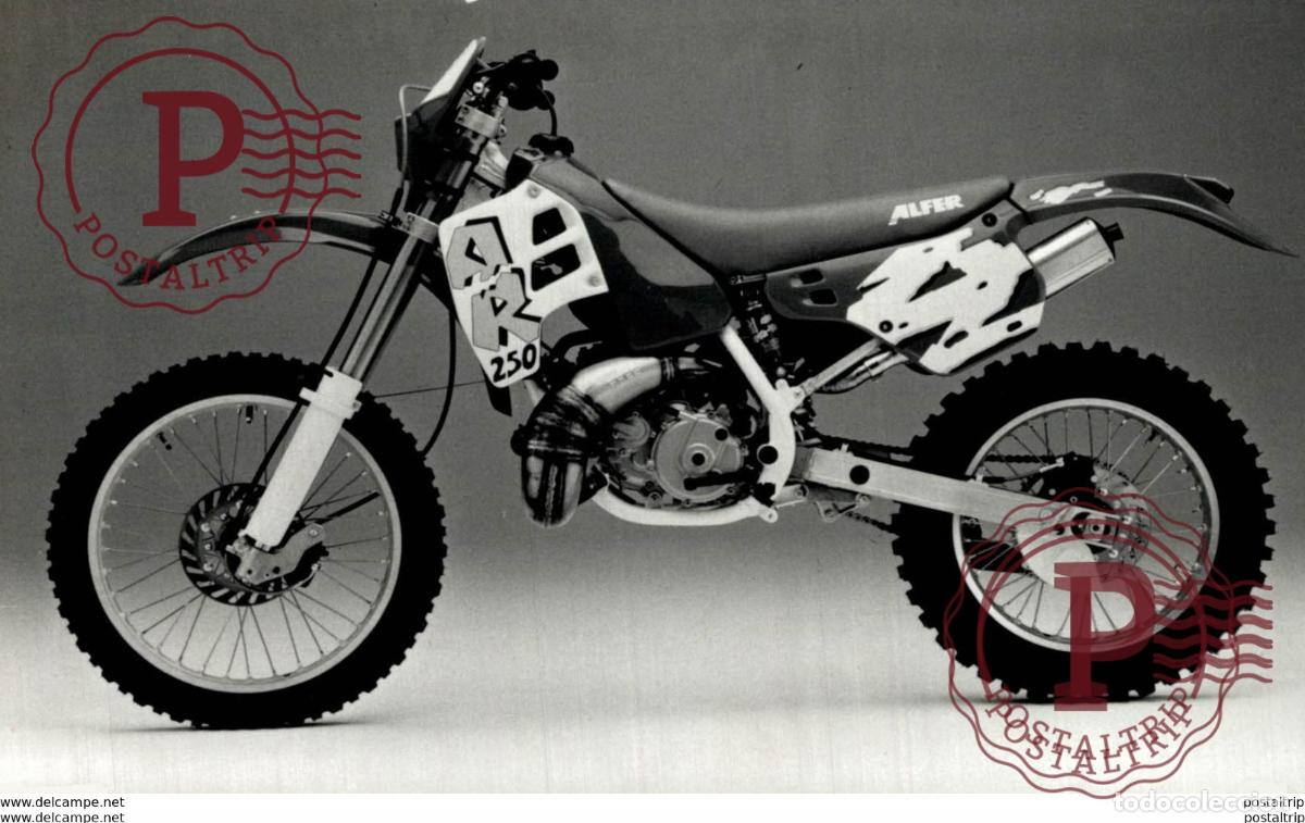 Cars and Motorcycles: ALFER 250 +-9,5cm x 15cm Moto MOTOCROSS MOTORCYCLE Douglas J Jackson archive of motorcycles