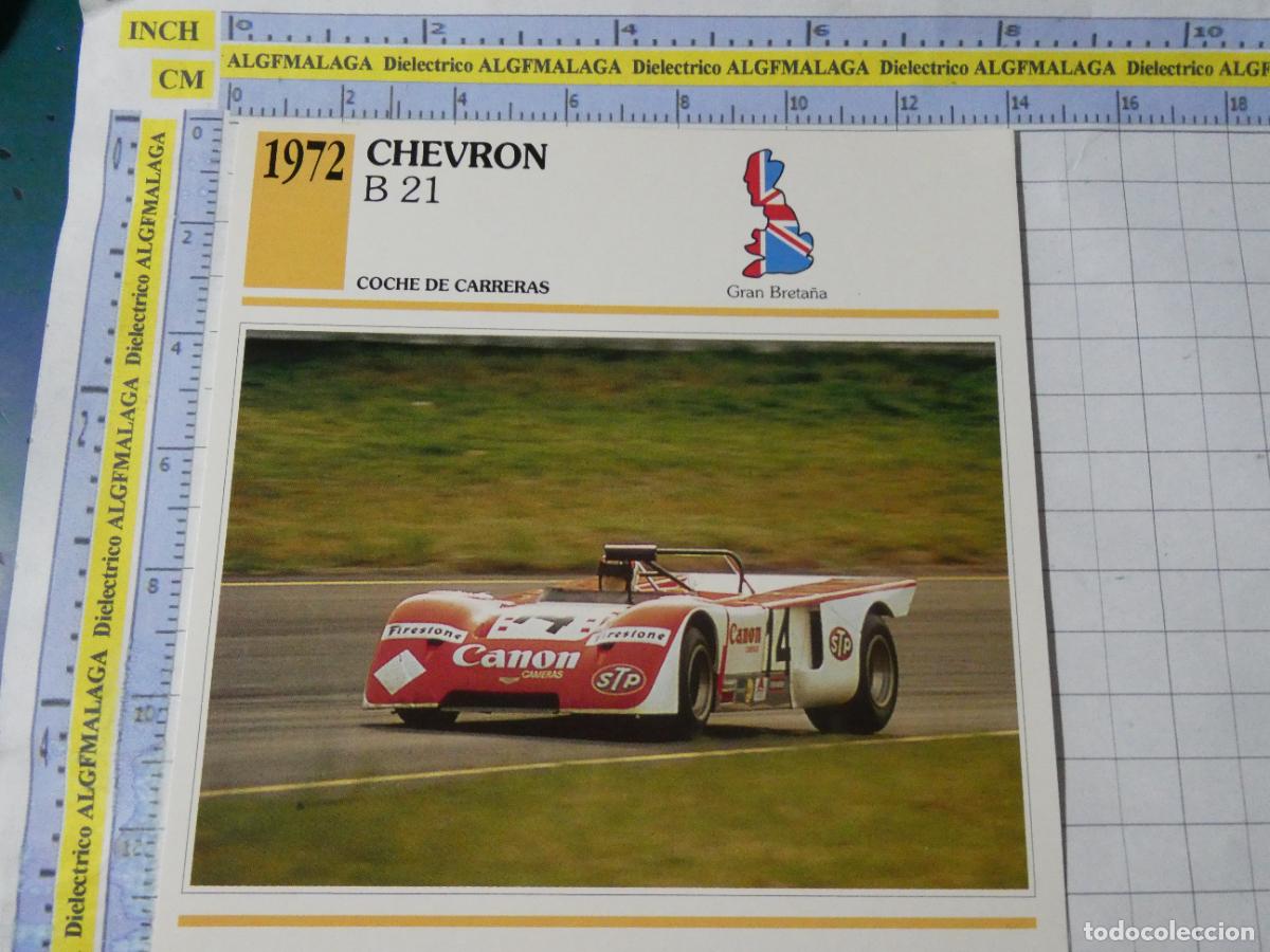 Coches y motocicletas: TARJETA FICHA T&Eacute;CNICA COCHES DE COLECCI&Oacute;N. REINO UNIDO 1972 CHEVRON B21. PLANETA AGOSTINI. 967
