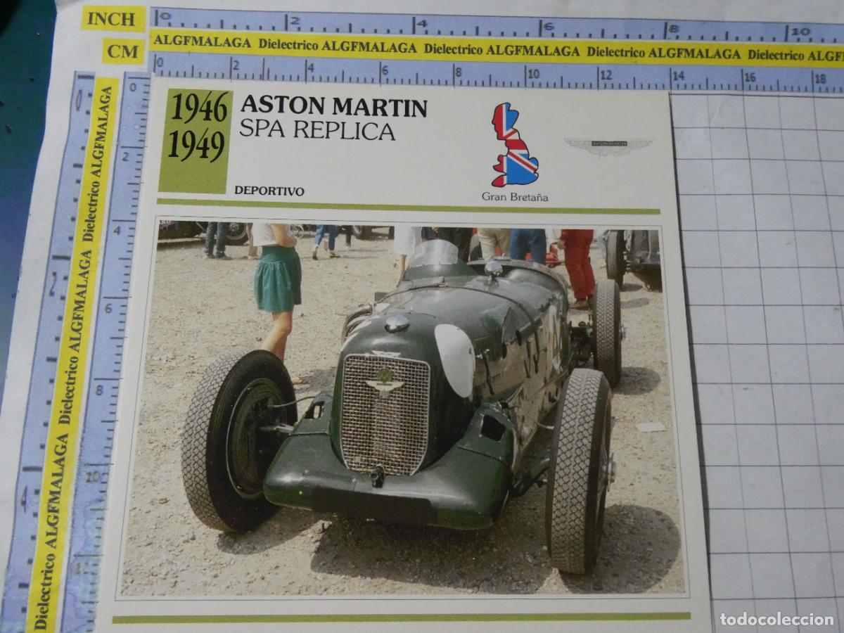 Coches y motocicletas: TARJETA FICHA T&Eacute;CNICA COCHES DE COLECCI&Oacute;N. REINO UNIDO 1946 ASTON MARTIN SPA REPLICA. 970