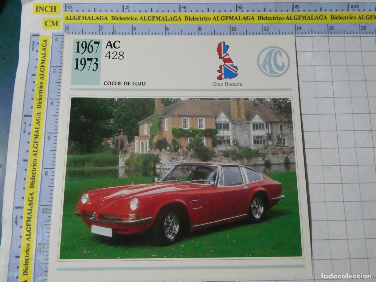 Coches y motocicletas: TARJETA FICHA T&Eacute;CNICA COCHES DE COLECCI&Oacute;N. REINO UNIDO 1967 AC 428. PLANETA AGOSTINI. 972