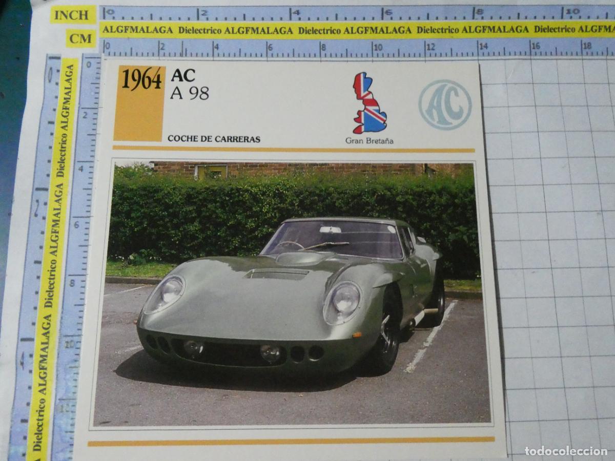 Coches y motocicletas: TARJETA FICHA T&Eacute;CNICA COCHES DE COLECCI&Oacute;N. REINO UNIDO 1964 AC A98. PLANETA AGOSTINI. 973