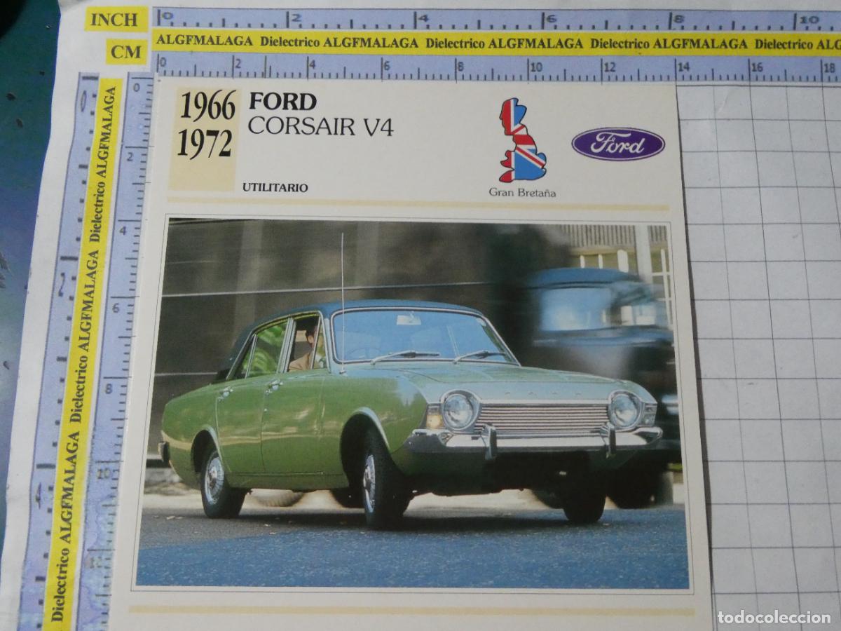 Coches y motocicletas: TARJETA FICHA T&Eacute;CNICA COCHES DE COLECCI&Oacute;N. REINO UNIDO 1966 FORD CORSAIR V4. PLANETA AGOSTINI. 974