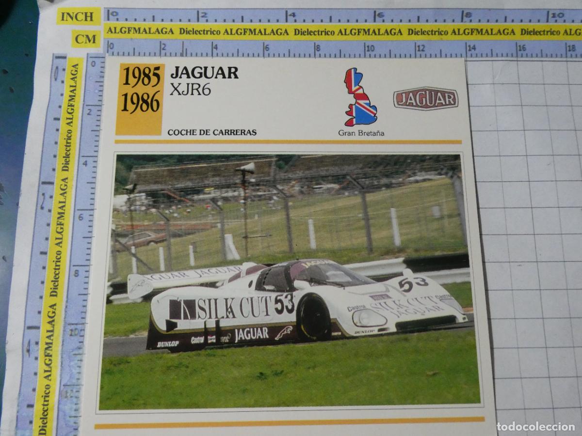 Coches y motocicletas: TARJETA FICHA T&Eacute;CNICA COCHES DE COLECCI&Oacute;N. REINO UNIDO 1985. JAGUAR XJR6. PLANETA AGOSTINI. 975