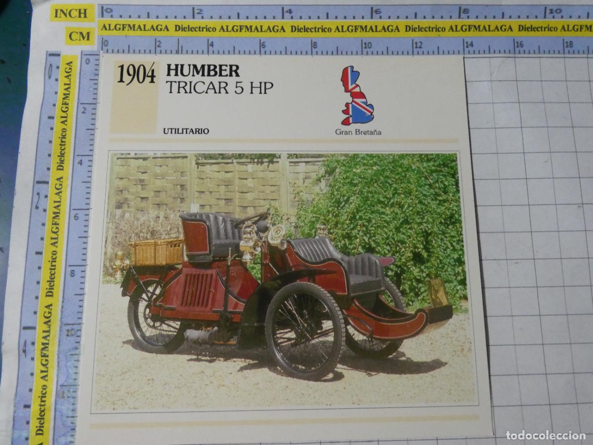 Coches y motocicletas: TARJETA FICHA T&Eacute;CNICA COCHES DE COLECCI&Oacute;N. REINO UNIDO 1904 HUMBER TRICAR 5HP. PLANETA AGOSTINI. 976