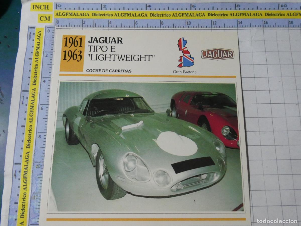 Coches y motocicletas: TARJETA FICHA T&Eacute;CNICA COCHES DE COLECCI&Oacute;N. REINO UNIDO 1961. JAGUAR TIPO E. PLANETA AGOSTINI. 981