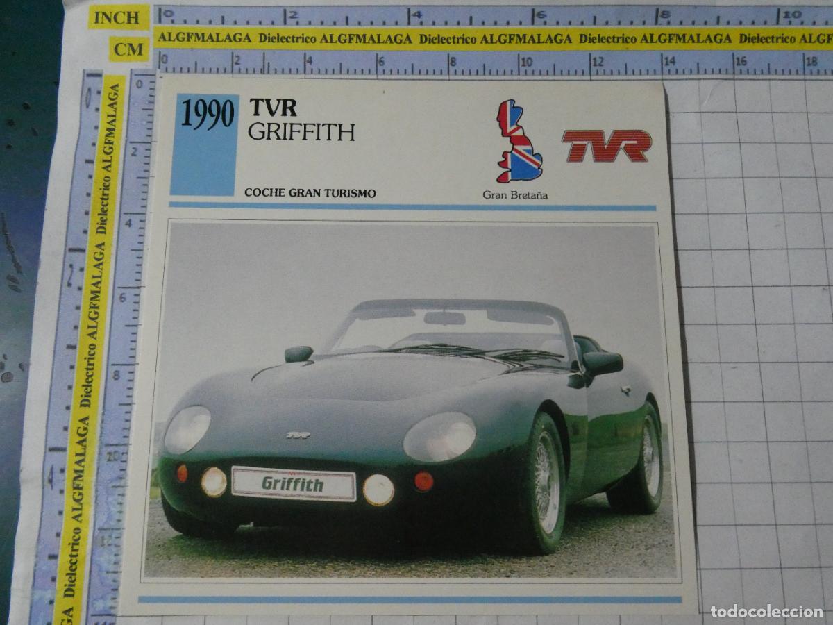Coches y motocicletas: TARJETA FICHA T&Eacute;CNICA COCHES DE COLECCI&Oacute;N. REINO UNIDO 1990 TVR GRIFFITH. PLANETA AGOSTINI. 986