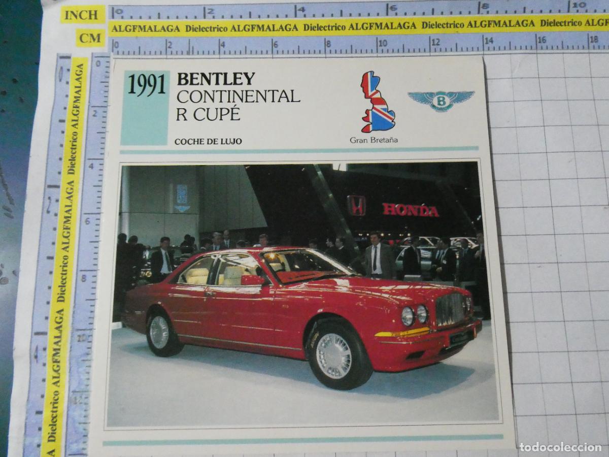 Coches y motocicletas: TARJETA FICHA T&Eacute;CNICA COCHES DE COLECCI&Oacute;N. REINO UNIDO 1991 BENTLEY R CUP&Eacute;. PLANETA AGOSTINI. 987