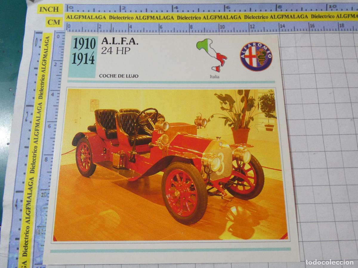 Coches y motocicletas: TARJETA FICHA T&Eacute;CNICA COCHES DE COLECCI&Oacute;N PLANETA AGOSTINI ITALIA 1910 ALFA 24HP. 990