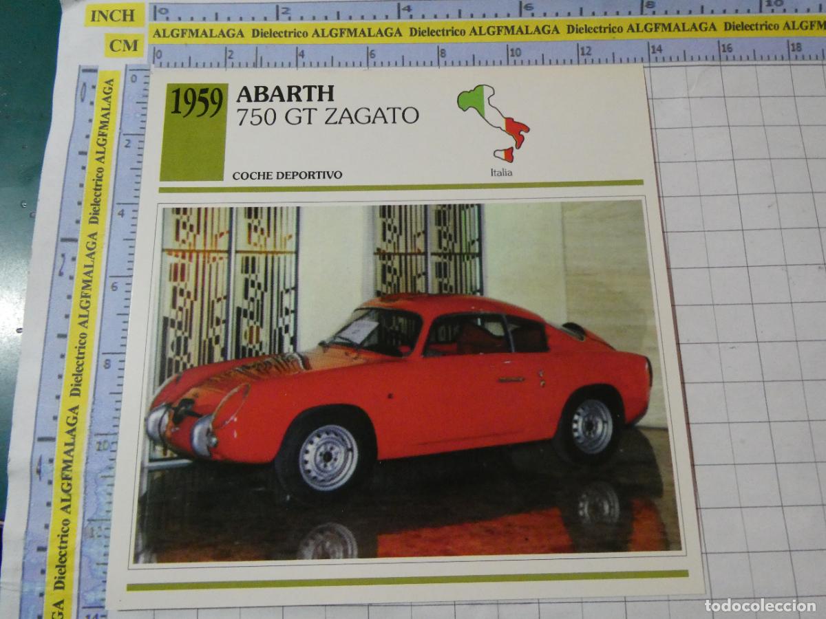 Coches y motocicletas: TARJETA FICHA T&Eacute;CNICA COCHES DE COLECCI&Oacute;N PLANETA AGOSTINI ITALIA 1959 ABARTH 750 GT ZAGATO. 992