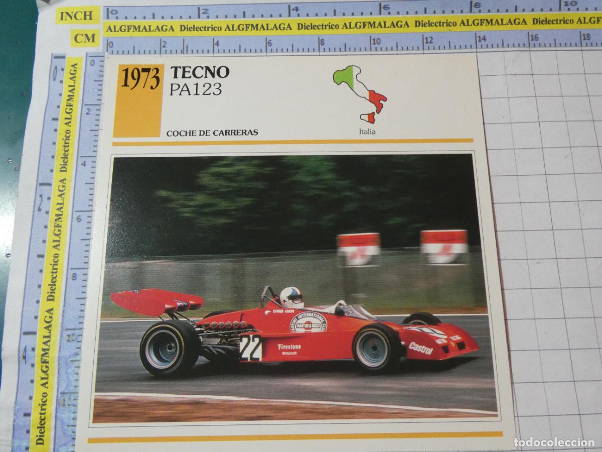 Coches y motocicletas: TARJETA FICHA T&Eacute;CNICA COCHES DE COLECCI&Oacute;N PLANETA AGOSTINI ITALIA 1973 TECNO PA123. 994