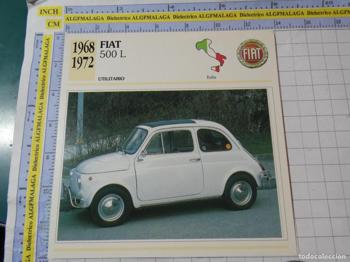 Coches y motocicletas: TARJETA FICHA T&Eacute;CNICA COCHES DE COLECCI&Oacute;N PLANETA AGOSTINI ITALIA 1968 FIAT 500L. 995