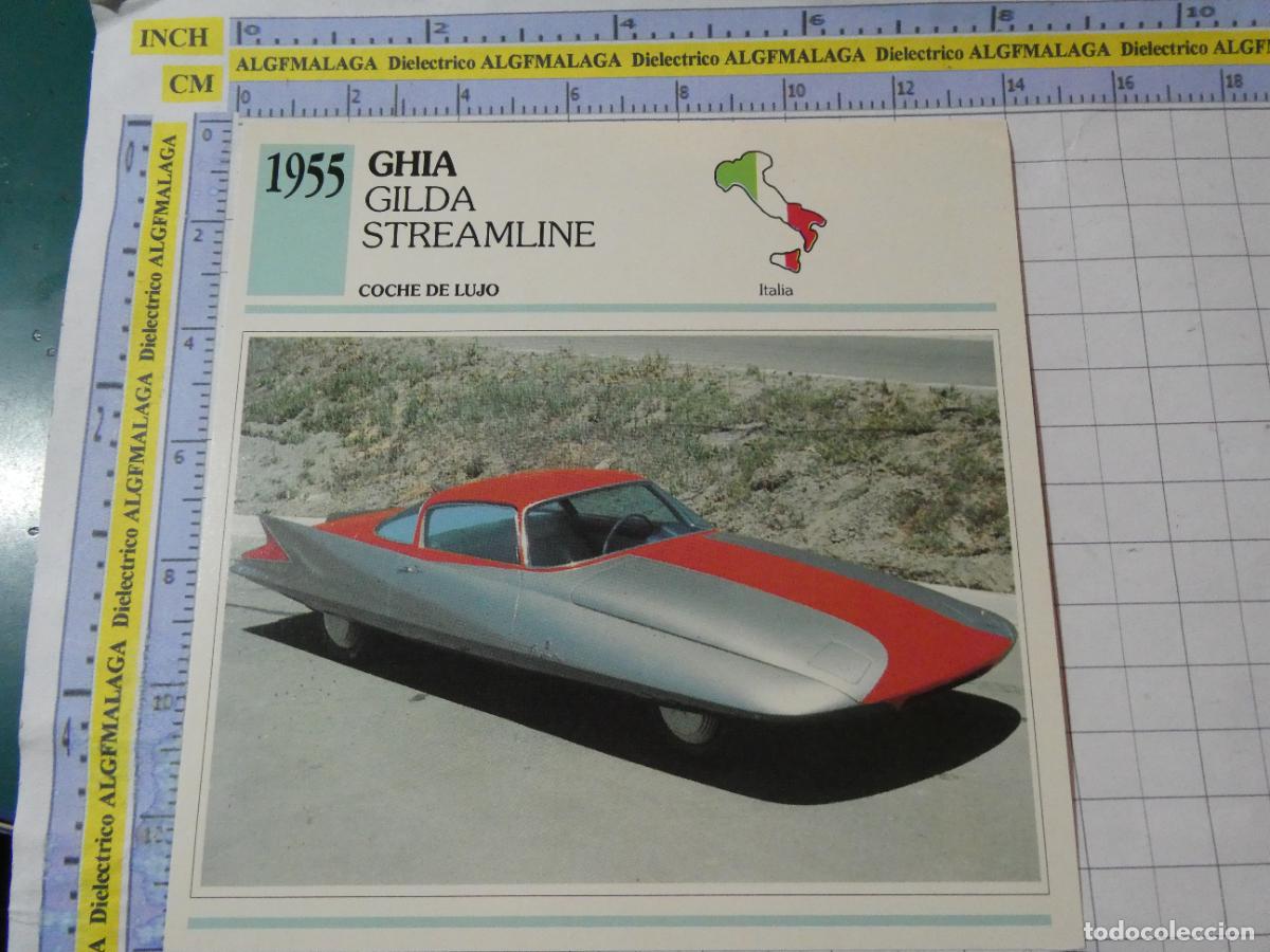 Coches y motocicletas: TARJETA FICHA T&Eacute;CNICA COCHES DE COLECCI&Oacute;N PLANETA AGOSTINI ITALIA 1955 GHIA GILDA STREAMLINE. 996