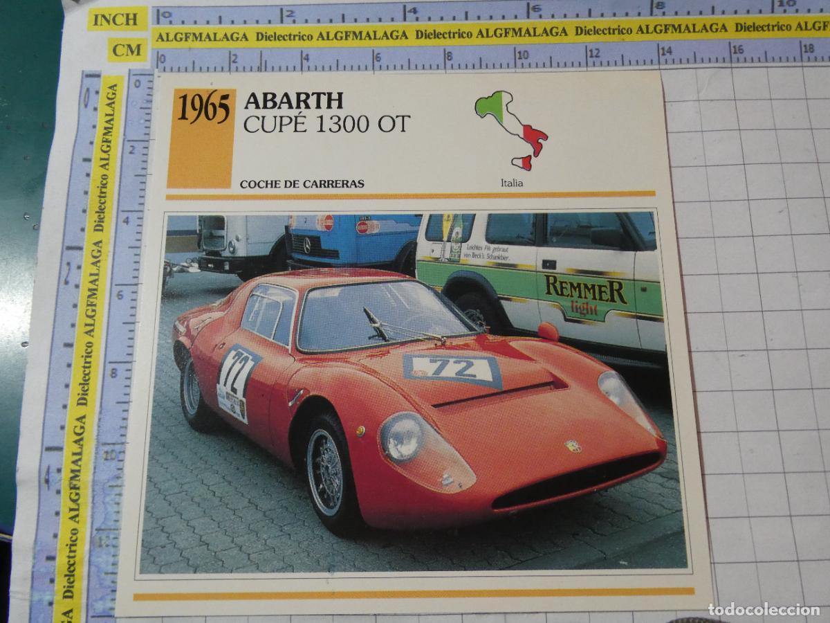 Coches y motocicletas: TARJETA FICHA T&Eacute;CNICA COCHES DE COLECCI&Oacute;N PLANETA AGOSTINI ITALIA 1965 ABARTH CUP&Eacute; 1300 OT. 997