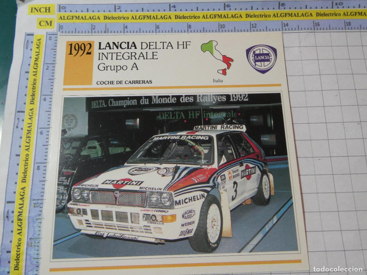 Coches y motocicletas: TARJETA FICHA T&Eacute;CNICA COCHES DE COLECCI&Oacute;N PLANETA AGOSTINI ITALIA 1992 LANCIA DELTA HF INTEGRAL 1001