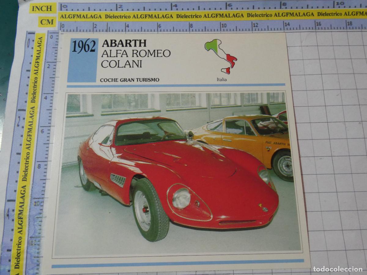 Coches y motocicletas: TARJETA FICHA T&Eacute;CNICA COCHES DE COLECCI&Oacute;N PLANETA AGOSTINI ITALIA 1962 ABARTH ALFA ROMEO COLANI 1002