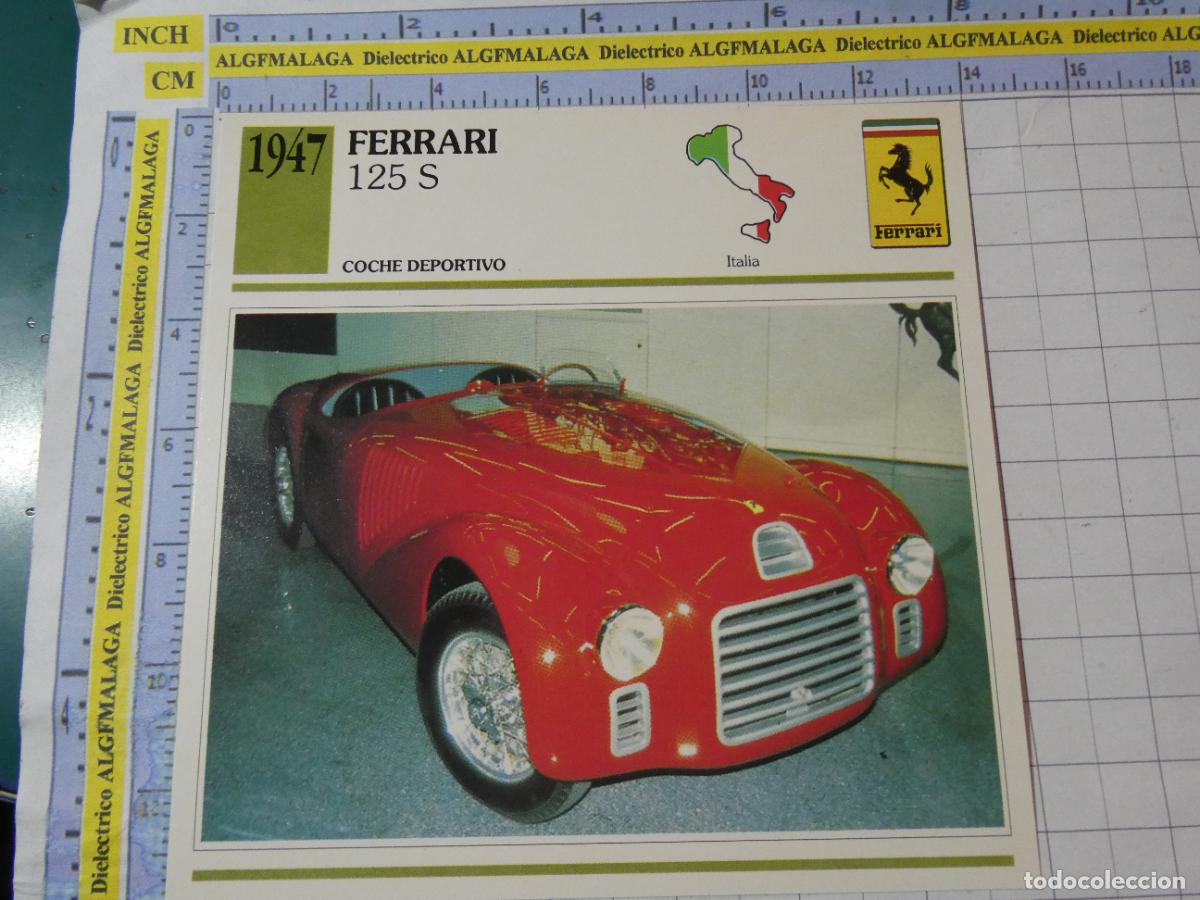 Coches y motocicletas: TARJETA FICHA T&Eacute;CNICA COCHES DE COLECCI&Oacute;N PLANETA AGOSTINI ITALIA 1947 FERRARI 125 S 1003