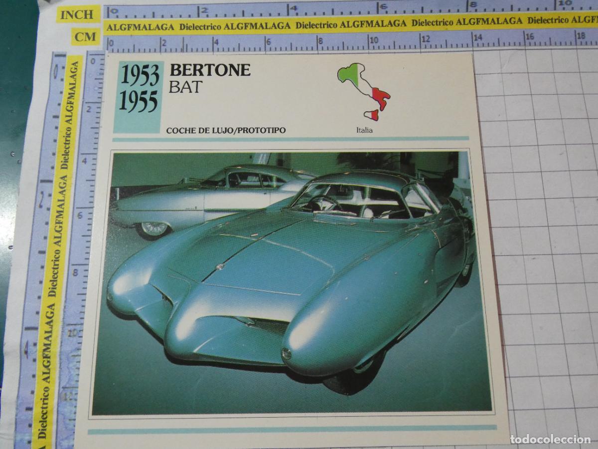 Coches y motocicletas: TARJETA FICHA T&Eacute;CNICA COCHES DE COLECCI&Oacute;N PLANETA AGOSTINI ITALIA 1953 BERTONE BAT 1004