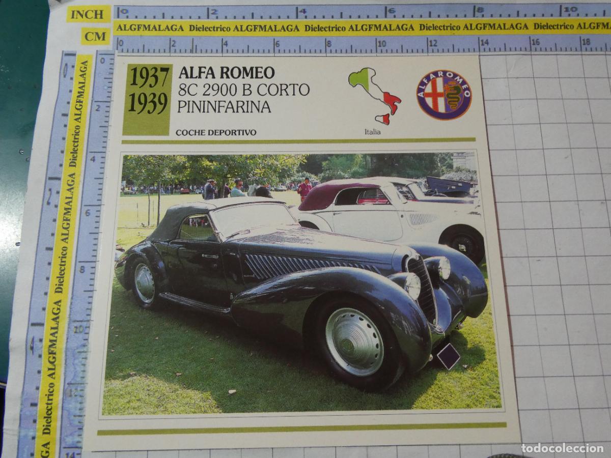 Coches y motocicletas: TARJETA FICHA T&Eacute;CNICA COCHES DE COLECCI&Oacute;N PLANETA AGOSTINI ITALIA 1937 ALFA ROMEO 8C 2900 B. 1005