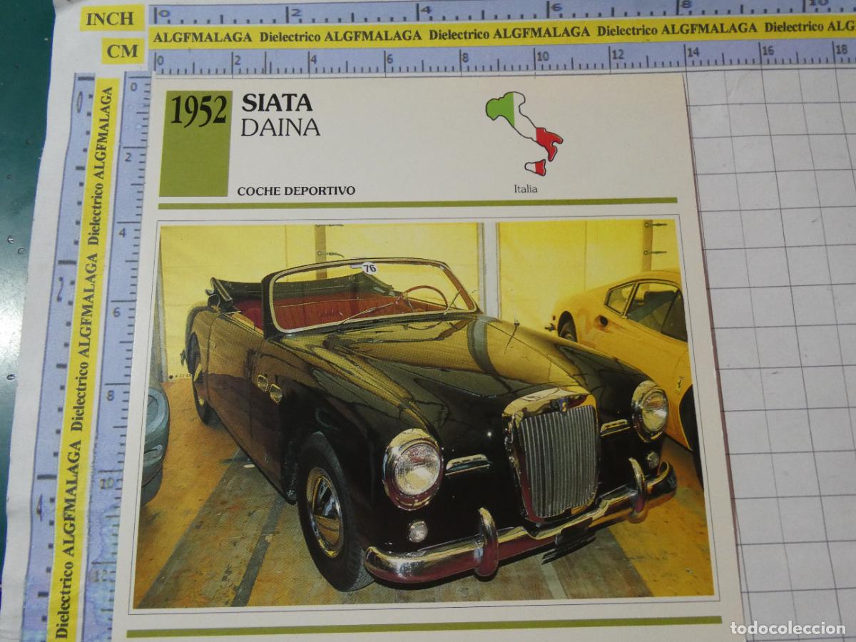 Coches y motocicletas: TARJETA FICHA T&Eacute;CNICA COCHES DE COLECCI&Oacute;N PLANETA AGOSTINI ITALIA 1952 SIATA DAINA. 1006