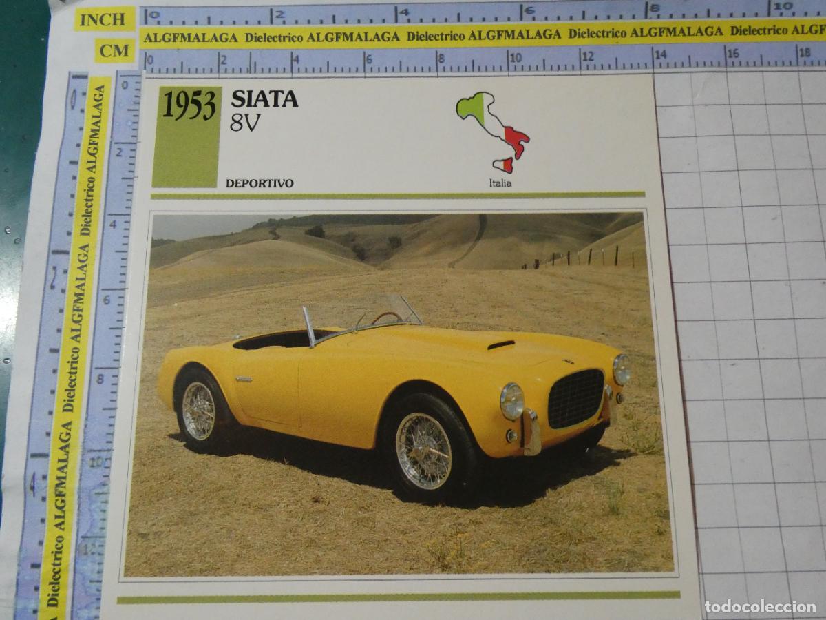 Coches y motocicletas: TARJETA FICHA T&Eacute;CNICA COCHES DE COLECCI&Oacute;N PLANETA AGOSTINI ITALIA 1953 SIATA 8V. 1007
