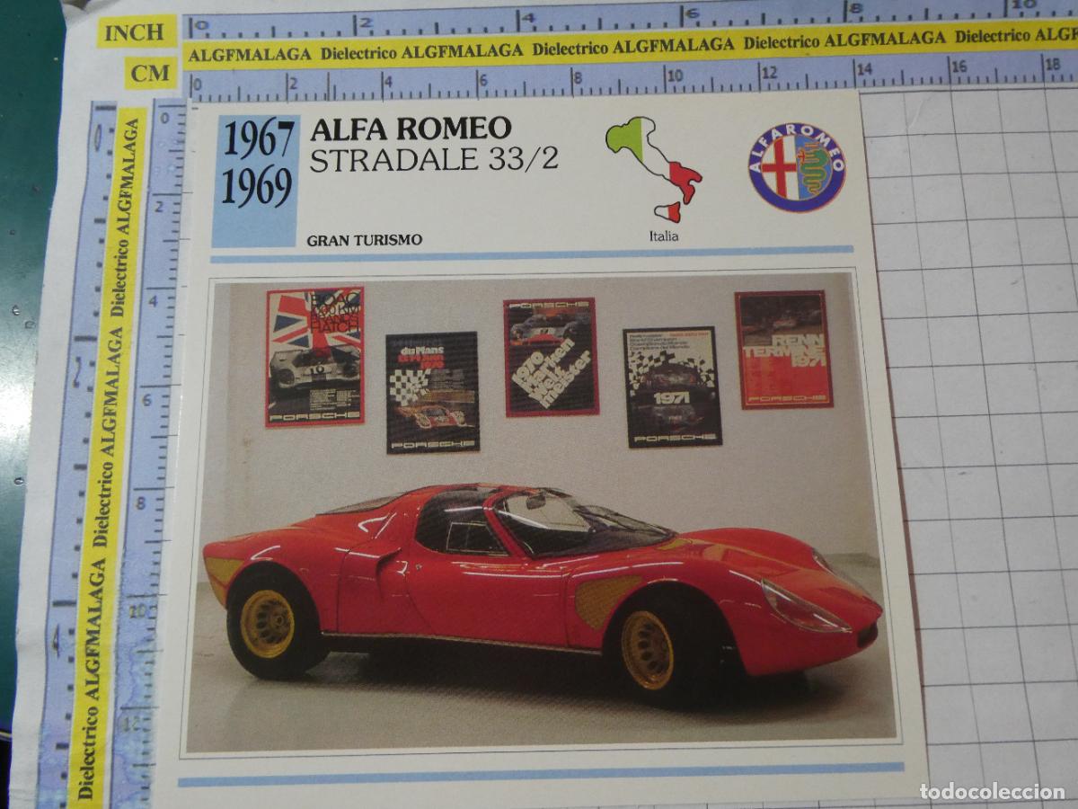Coches y motocicletas: TARJETA FICHA T&Eacute;CNICA COCHES DE COLECCI&Oacute;N PLANETA AGOSTINI ITALIA 1967 ALFA ROMEO STRADALE. 1008