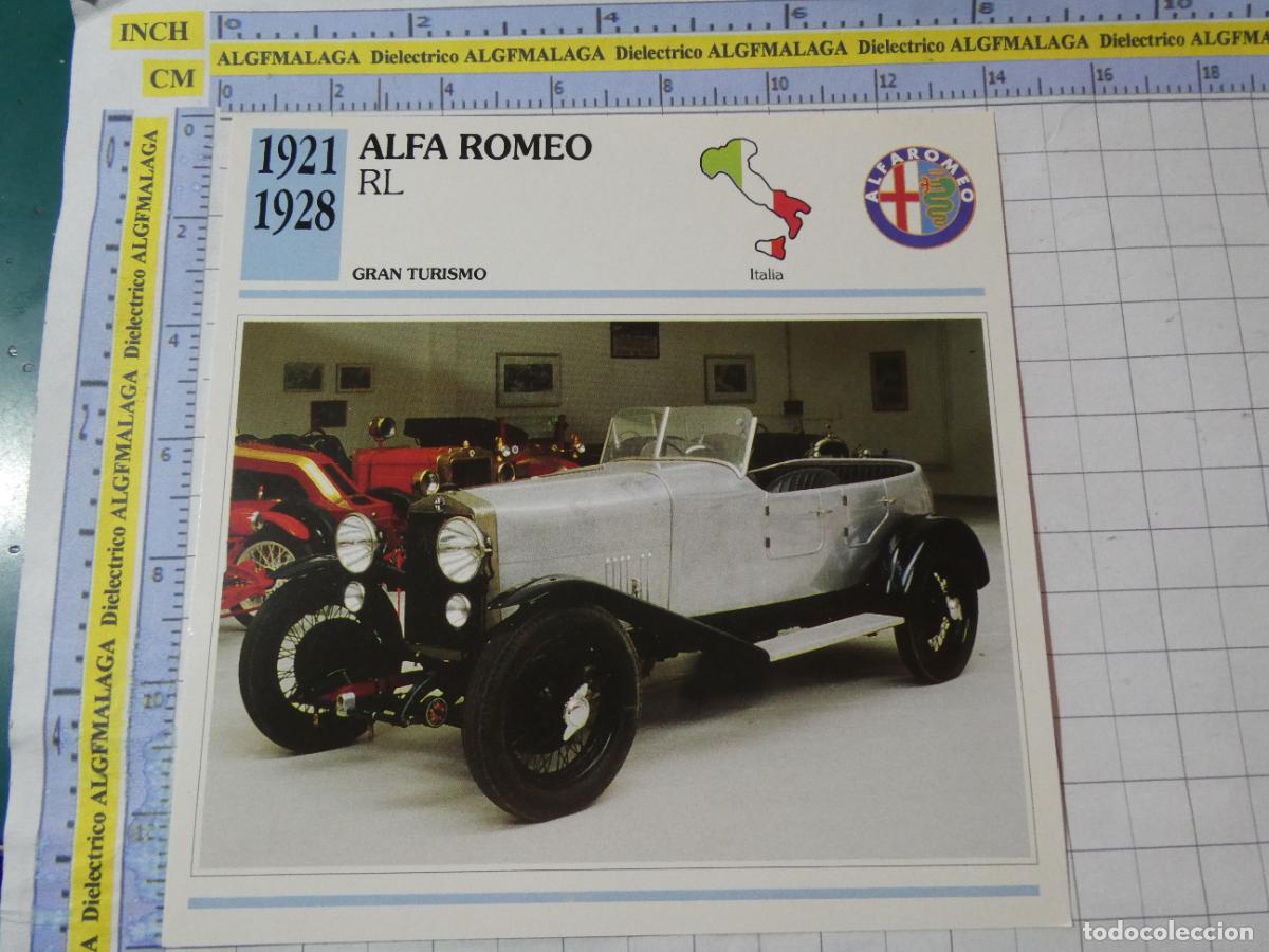 Coches y motocicletas: TARJETA FICHA T&Eacute;CNICA COCHES DE COLECCI&Oacute;N PLANETA AGOSTINI ITALIA 1921 ALFA ROMEO RL. 1009