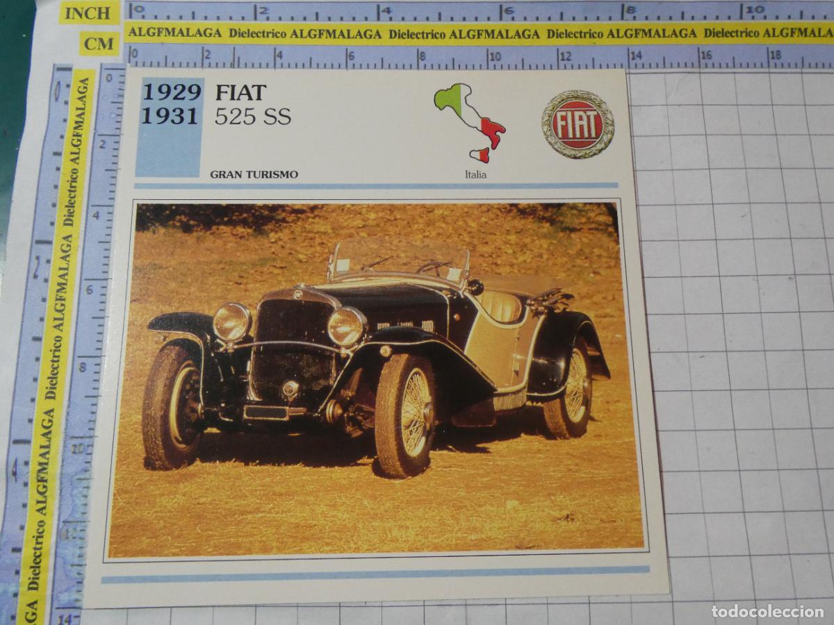 Coches y motocicletas: TARJETA FICHA T&Eacute;CNICA COCHES DE COLECCI&Oacute;N PLANETA AGOSTINI ITALIA 1929 FIAT 525 SS. 1012