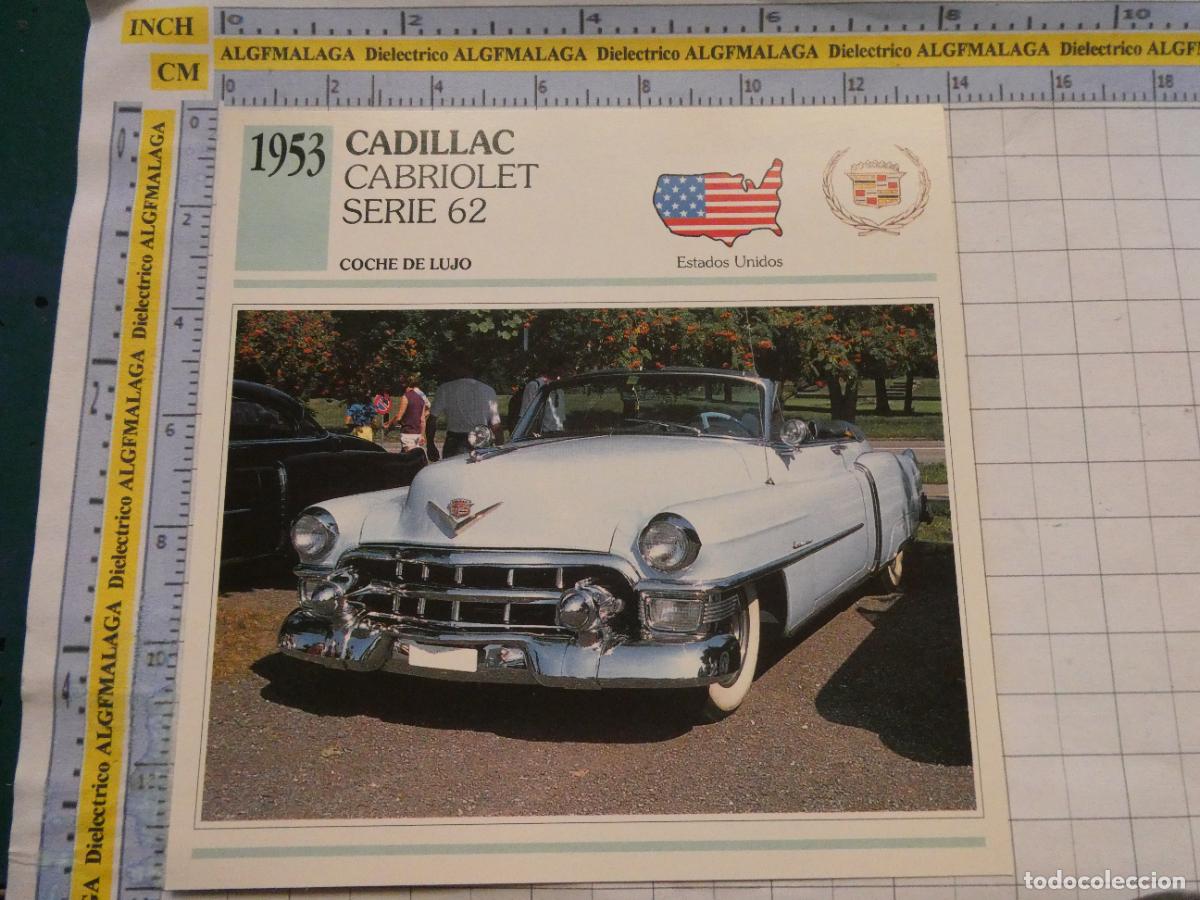 Coches y motocicletas: TARJETA FICHA T&Eacute;CNICA COCHES DE COLECCI&Oacute;N PLANETA AGOSTINI ESTADOS UNIDOS 1953 CADILLAC CABRIO. 1014