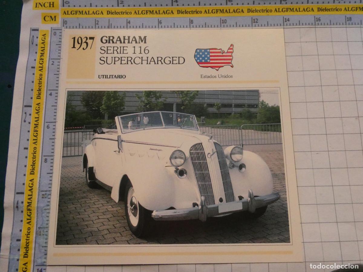 Coches y motocicletas: TARJETA FICHA T&Eacute;CNICA COCHES DE COLECCI&Oacute;N PLANETA AGOSTINI EEUU 1937 GRAHAM SERIE 116. 1017