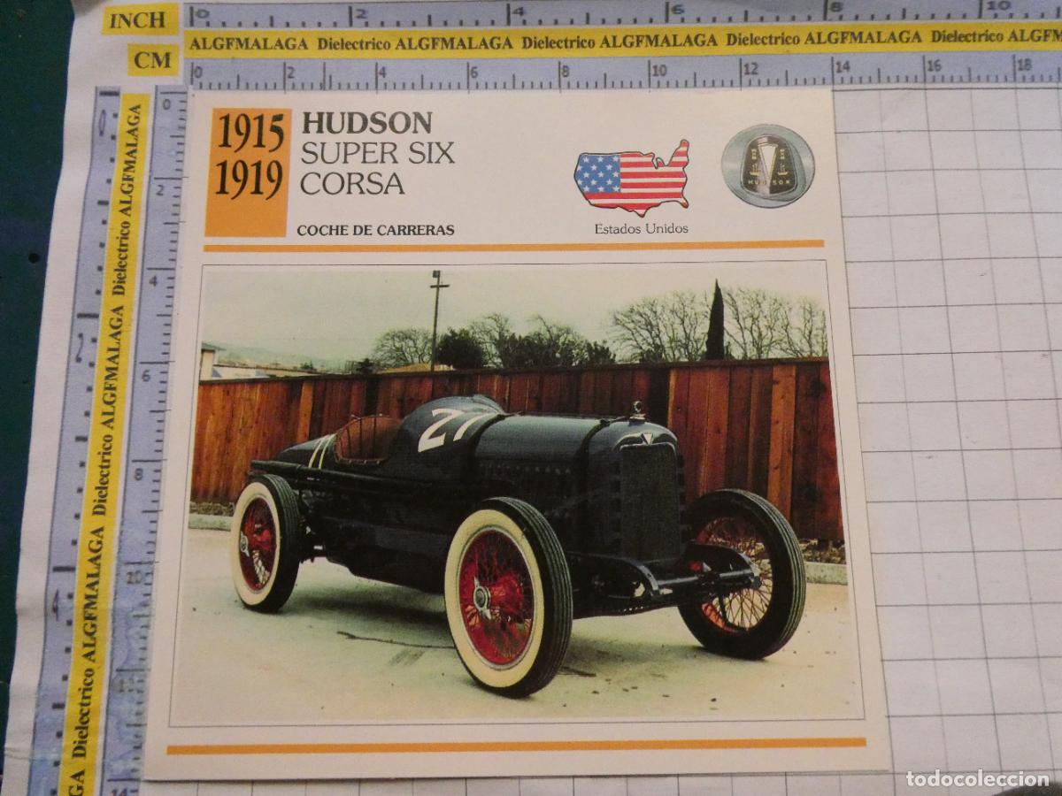 Coches y motocicletas: TARJETA FICHA T&Eacute;CNICA COCHES DE COLECCI&Oacute;N PLANETA AGOSTINI EEUU 1915 HUDSON SUPER SIX. 1018