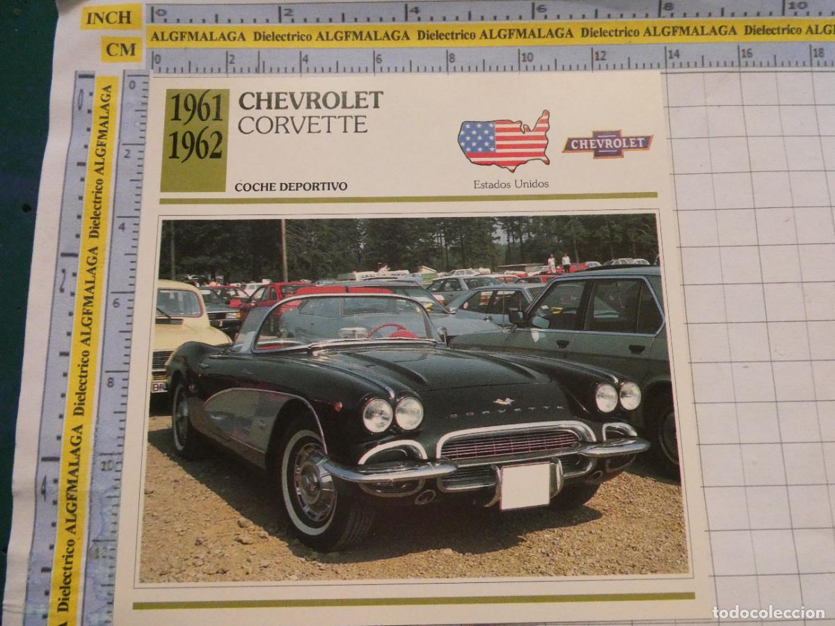 Coches y motocicletas: TARJETA FICHA T&Eacute;CNICA COCHES DE COLECCI&Oacute;N PLANETA AGOSTINI EEUU 1961 CHEVROLET CORVETTE. 1022