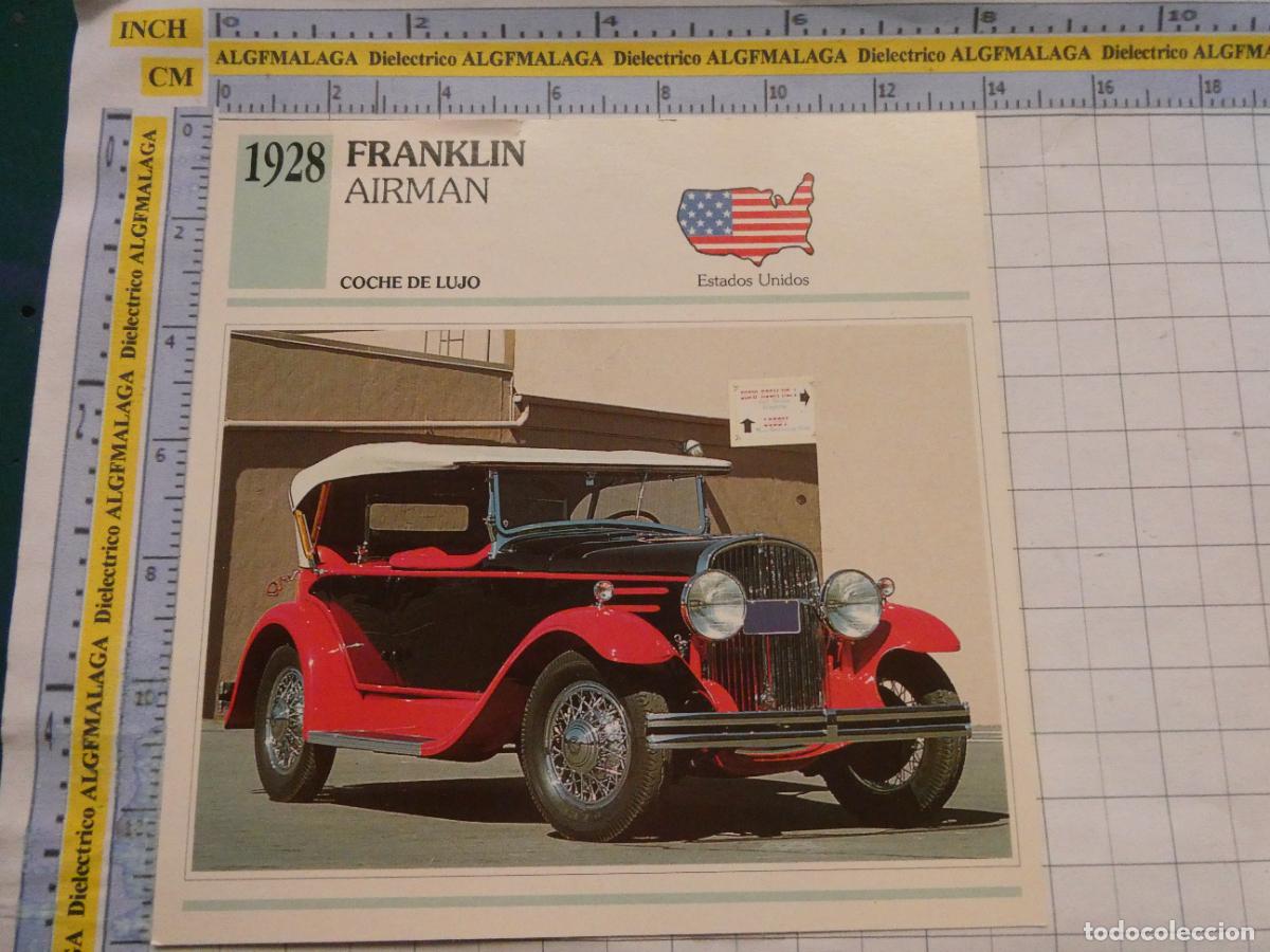 Coches y motocicletas: TARJETA FICHA T&Eacute;CNICA COCHES DE COLECCI&Oacute;N PLANETA AGOSTINI EEUU 1928 FRANKLIN AIRMAN. 1023