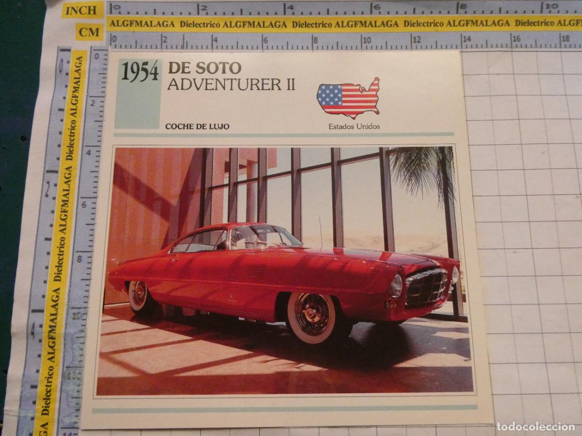 Coches y motocicletas: TARJETA FICHA T&Eacute;CNICA COCHES DE COLECCI&Oacute;N PLANETA AGOSTINI EEUU 1954 DE SOTO ADVENTURER II. 1024