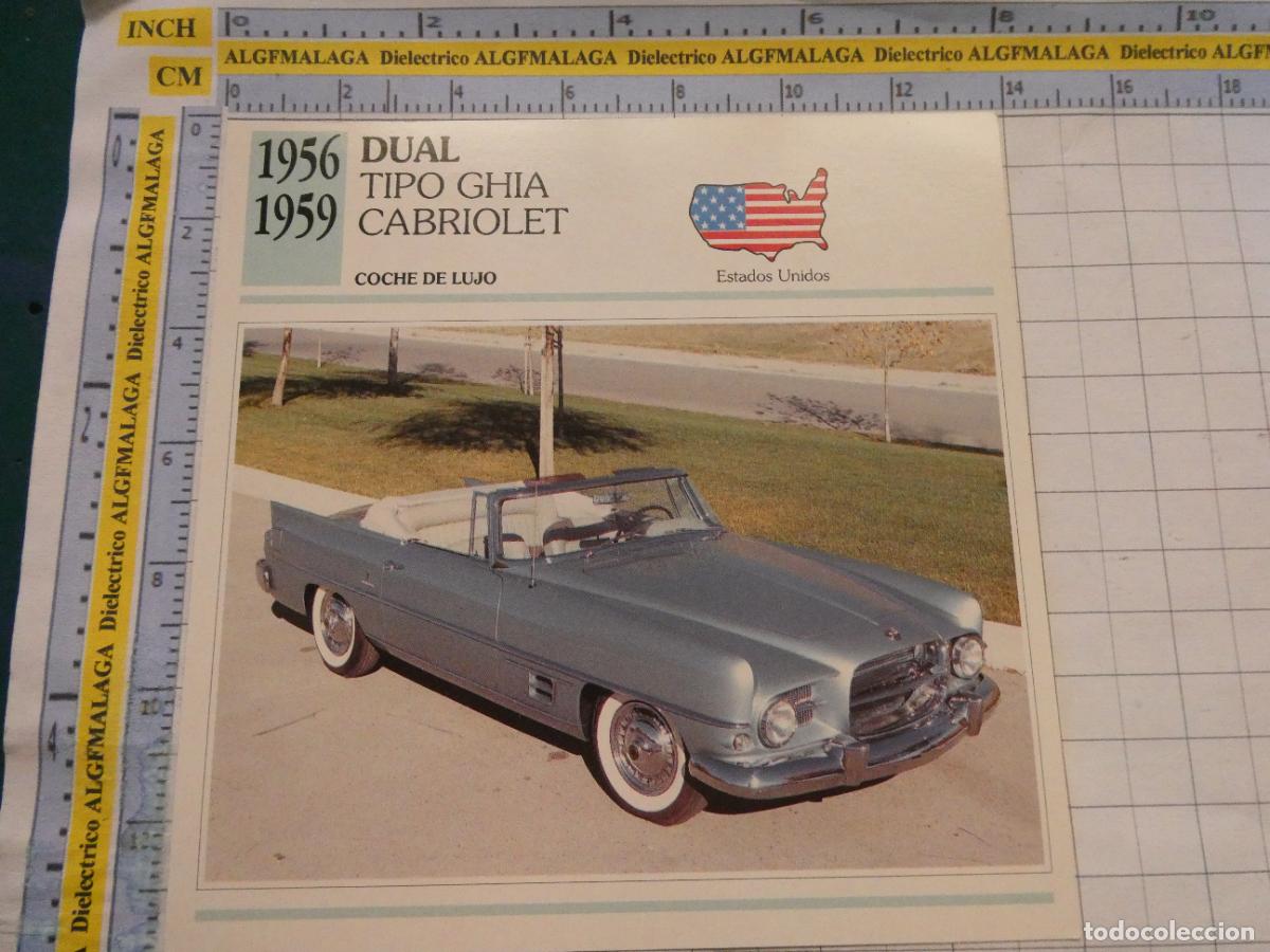 Coches y motocicletas: TARJETA FICHA T&Eacute;CNICA COCHES DE COLECCI&Oacute;N PLANETA AGOSTINI EEUU 1956 DUAL TIPO GHIA CABRIOLET. 1026