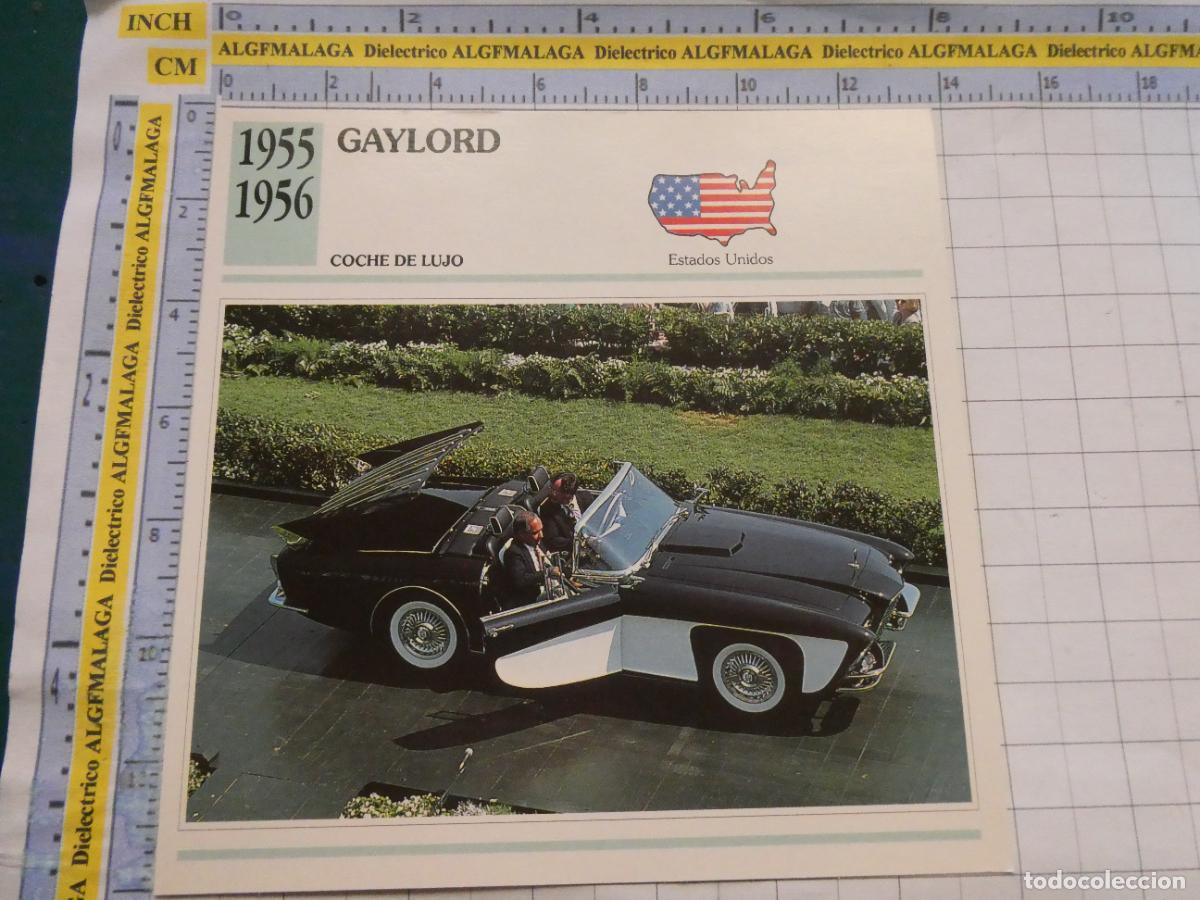 Coches y motocicletas: TARJETA FICHA T&Eacute;CNICA COCHES DE COLECCI&Oacute;N PLANETA AGOSTINI EEUU 1955 GAYLORD. 1028