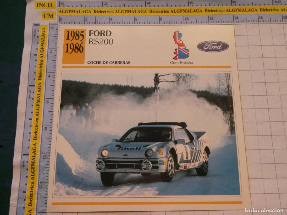 Coches y motocicletas: TARJETA FICHA T&Eacute;CNICA COCHES DE COLECCI&Oacute;N PLANETA AGOSTINI GRAN BRETA&Ntilde;A 1985 FORD RS200. 1038
