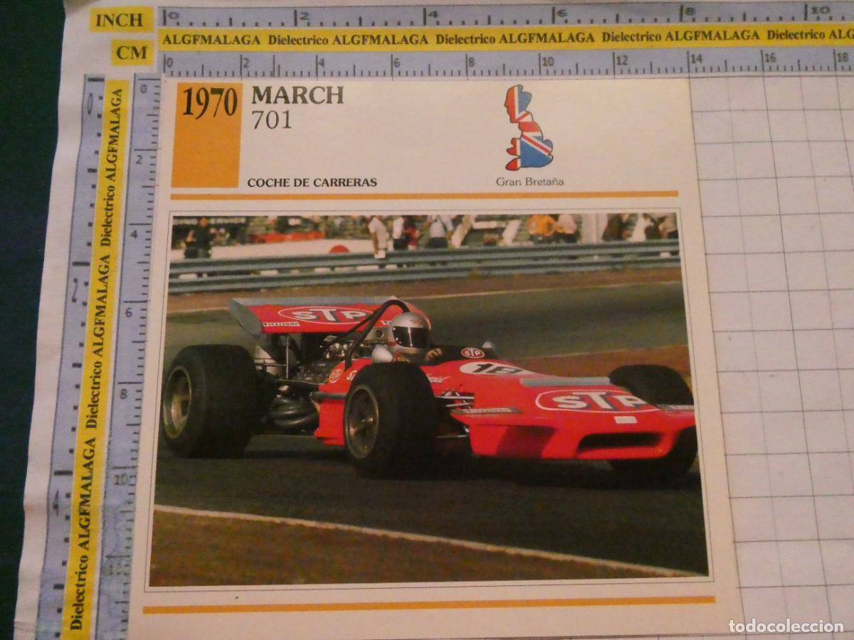 Coches y motocicletas: TARJETA FICHA T&Eacute;CNICA COCHES DE COLECCI&Oacute;N PLANETA AGOSTINI GRAN BRETA&Ntilde;A 1970 MARCH 701. 1039